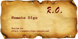 Remete Olga névjegykártya